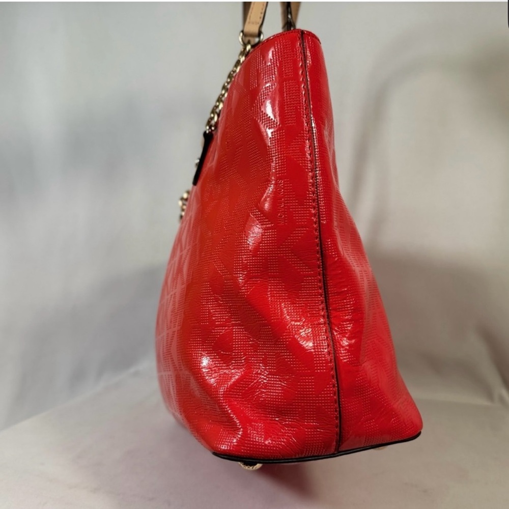 Michael Kors Patent Leather Red Tote Bag - Picture 3 of 11